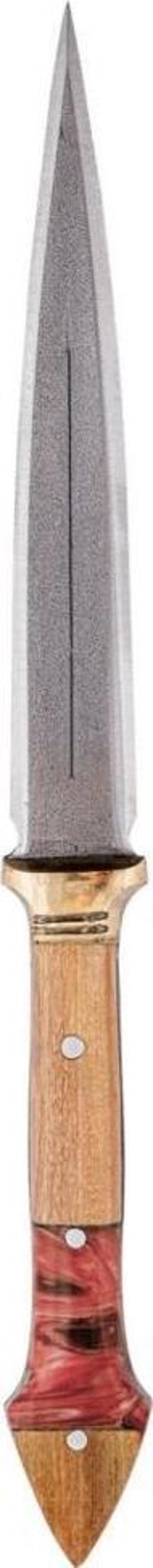 Çift Ağızlı Çerkez Kaması - Deri Kılıflı - Epoksi Sap - Büyük - Kırmızı