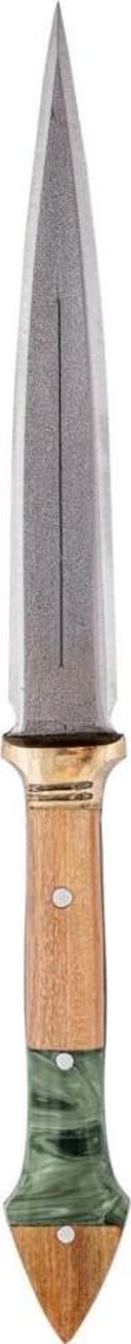 Çift Ağızlı Çerkez Kaması - Deri Kılıflı - Epoksi Sap - Büyük - Haki