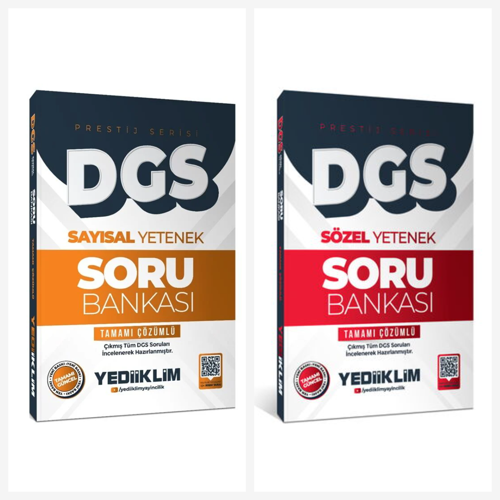 Yediiklim 2026 DGS Prestij Serisi Sayısal - Sözel Yetenek Tamamı Çözümlü Soru Bankası Seti Yediiklim