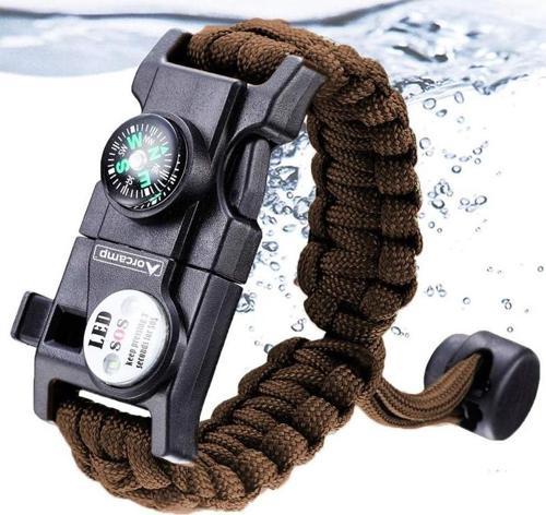 Paracord Hayatta Kalma Bilekliği Kahve OUT-4300