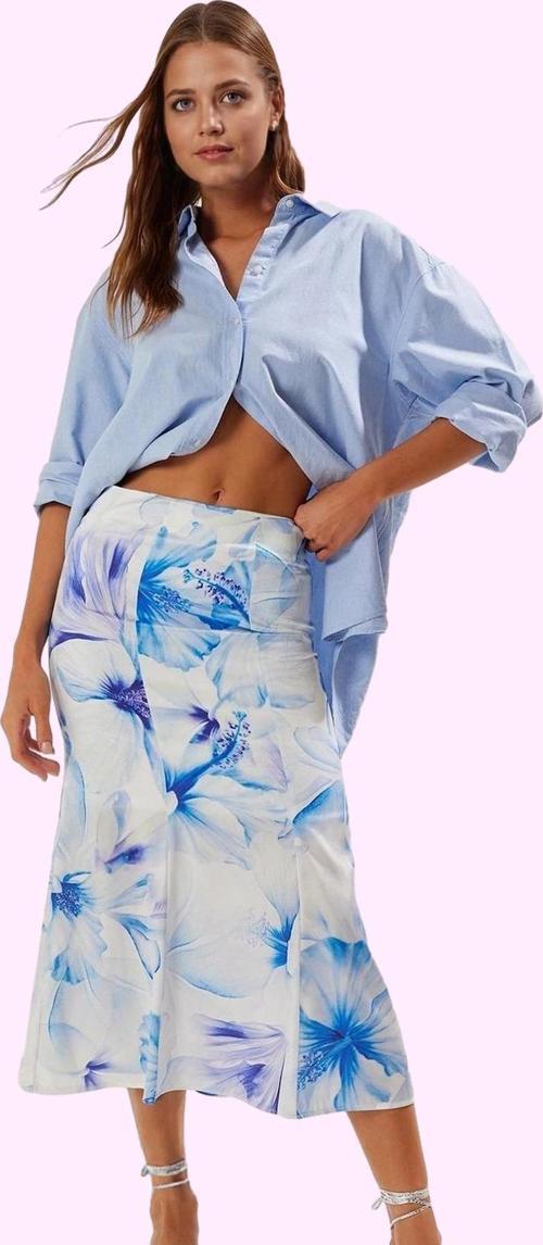 Kadın Çiçek Desenli Balık Etek Astarlı Maxi Boy Yazlık Günlük Kullanım Yaz Aylarının Vazgeçilmezi