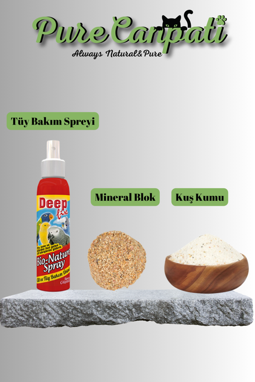 Tüy Bakım,Mineral Blok ve Kuş Kumu Seti