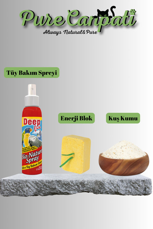 Tüy Bakım,Enerji Blok ve Kuş Kumu Seti