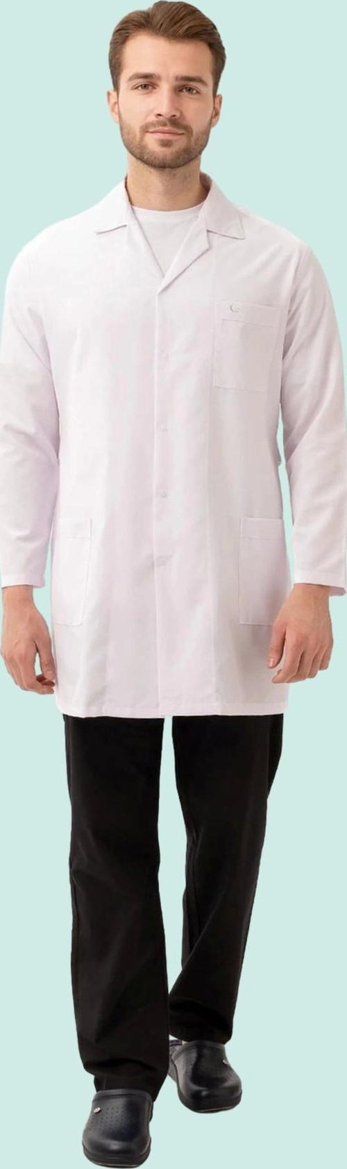 Uzun Kollu Erkek Laboratuvar Önluğu İş Güvenliği Hedera Önlük Renk Düğmeli Temiz Görünümlü