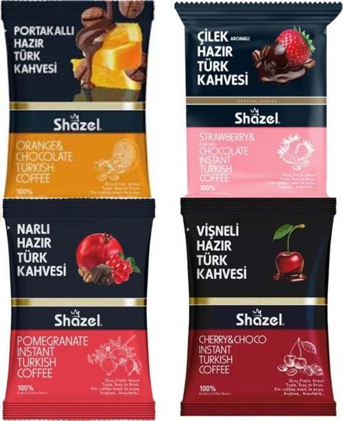 Hazır Türk Kahve Seti Portakallı Vişneli Çilekli Narlı 4 x 100 g 4 lü Set
