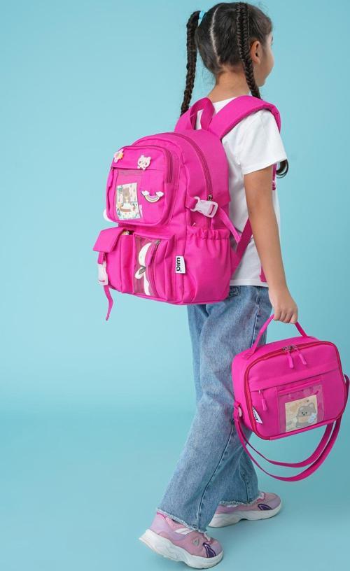 Kawaii Kore Tarzı Ayıcıklı İlkokul ve Beslenme Çantası