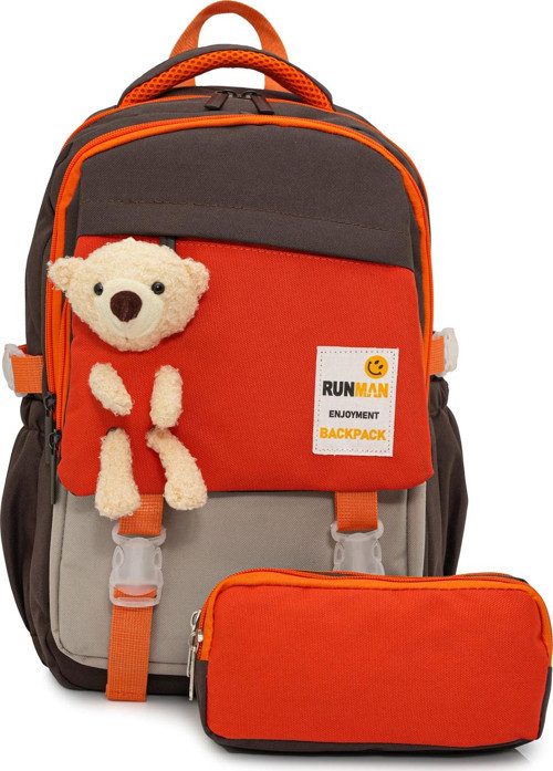 Peluş Ayıcık Detaylı Kız Çocuk İlkokul Çanta Seti