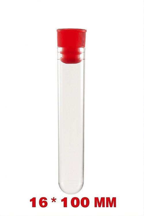 Deney Tüpü 16x100 Mm / Plastik (100 Adet) - Dibi Yuvarlak Kapaklı