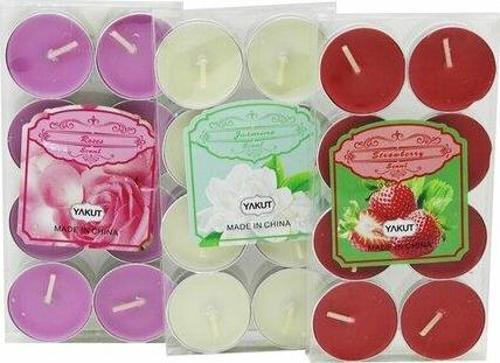 RENKLİ TEA LİGHT 8 PARÇA  MUM ÇİLEK KOKULU (4401)