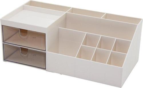 2 ÇEKMECELİ + 12 BÖLMELİ  PLASTİK MAKYAJ - TAKI ORGANİZER 12X24CM-- Y: 4-6-7-8-9CM (4401)