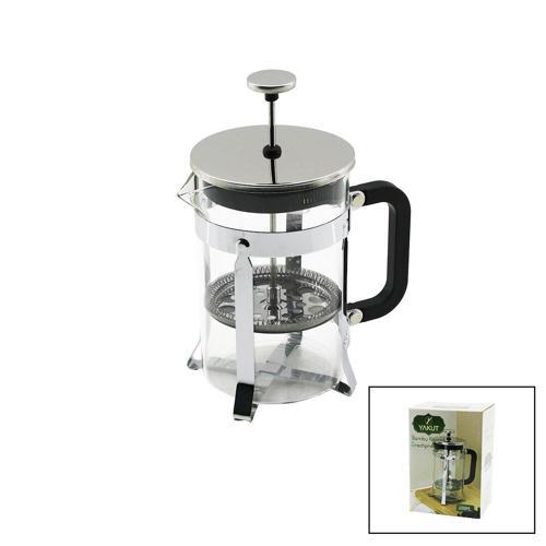 FRECHPRESS  600ML   CAM  BİTKİ SÜZGEÇİ METAL KAFES - PLASTİK SAPLI METAL KAPLAMALI PLS.KAPAK (4401)