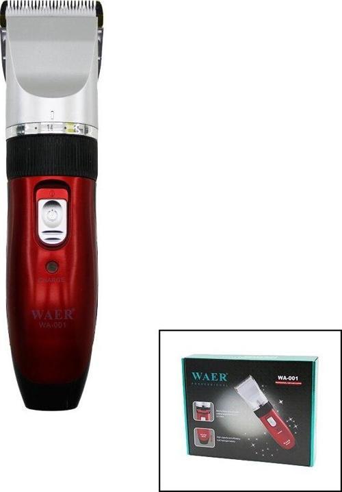 WAER WA-001 SAÇ SAKAL KESME TRAŞ MAKİNESİ ÇİFT BATARYAFİŞ ŞARJLIKESİM AYARLI BIÇAK=0.8--2.0MMR.KROM KAPLI GÖVDE (4401)