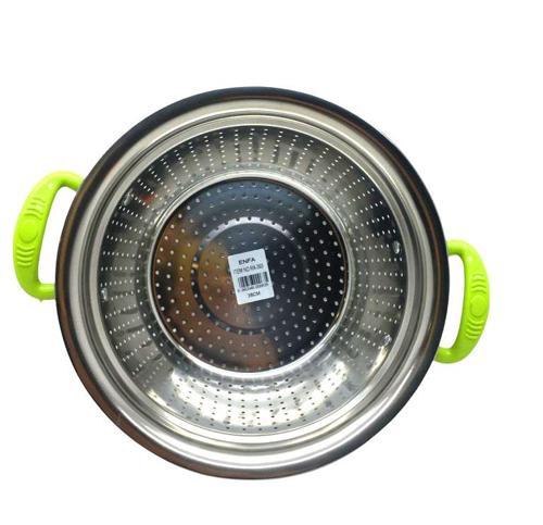 PLASTİK RENKLİ KULP METAL SEPET SÜZGEÇ 26CM. (4401)