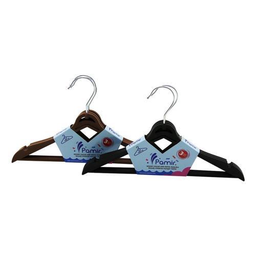 3PCS  PLASTİK ÇOCUK ELBİSE ASKISI  METAL BAŞLIKLI (4401)