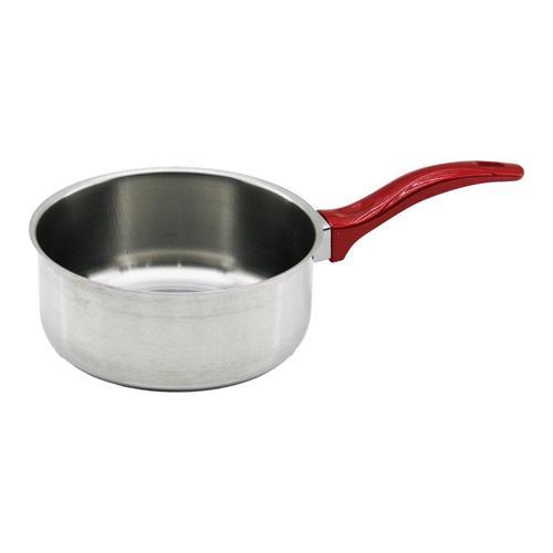 14CM   KIRMIZI PLASTİK KULP   ÇELİK  SOS TAVA (4401)
