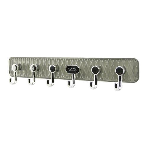 DELUX ASKI MİKA KRİSTAL PLASTİK TABANLI  6 KOLLU= TAK ÇIKAR  YAPIŞKANLI MONTAJ 6X42CM (4401)