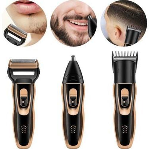 Üç Başlıklı Tıraş Makinesi Erkek Saç Sakal Bakım Seti (4401)