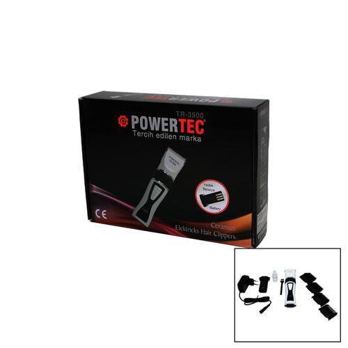 POWERTEC TR-3500 SAÇ KESME TRAŞ MAKİNESİ YEDEK BATARYALI (4401)