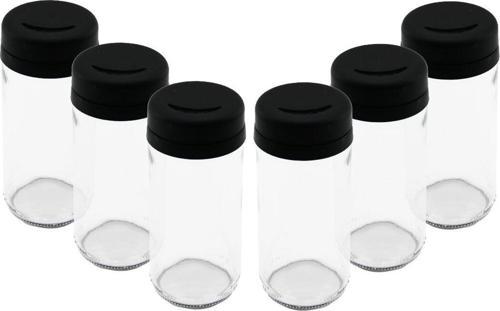 6 PCS CAM - 225ML BAHARATLIK - TUZLUK PLASTİK KAPAK (4401)