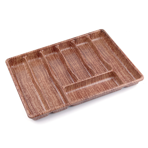 BÜYÜK - AHŞAP RENK - 7 BÖLMELİ ÇEKMECE İÇİ KAŞIKLIK 50X37CM (4401)