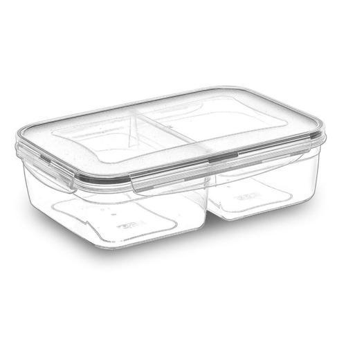 2 Bölmeli 1+1 Litre Kilitli Kapaklı Erzak Saklama Kabı LC-525 (4401)