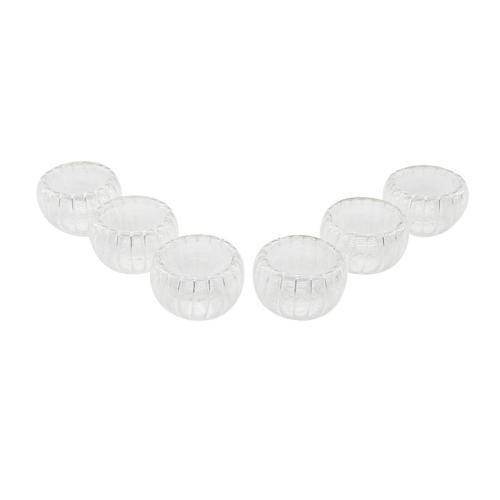 6 PCS   ÇİZGİLİ CAM  ÇİFT CİDARLI LOKUMLUK - SOSLUK  50 ML (4401)