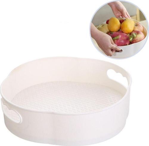 360 Derece Dönebilen Mekanizmalı Yuvarlak Tepsi Formlu Sunum ve Servis Organizer Tablası (4401)