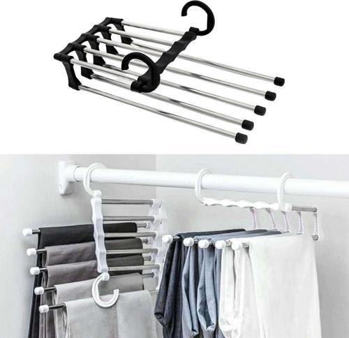 Hareketli Dolap İçi Pantolon Kravat Şal Askı Sistemi Düzenleyici Katmanlı Askılık Organizer (4401)