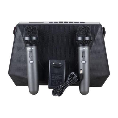 SHILE SL-3A İKİ EL MİKROFONLU KUMANDALI USB/SD/BT PORTATİF HOPARLÖR (4401)