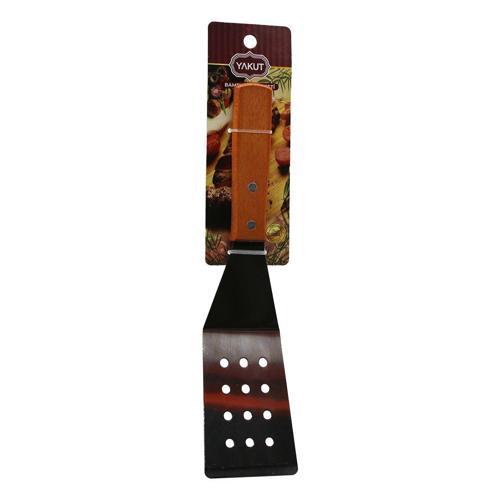 AHŞAP SAPLI EĞİMLİ - DELİKLİ MUTFAK SPATULA (4401)