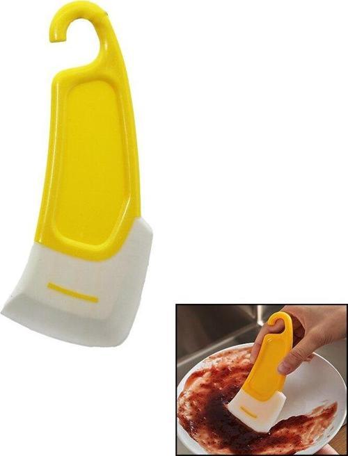 YAĞ - LEKE KAZIYICI MİNİ SİLİKON SPATULA PLASTİK SAPLI - ASKILIKLI (4401)