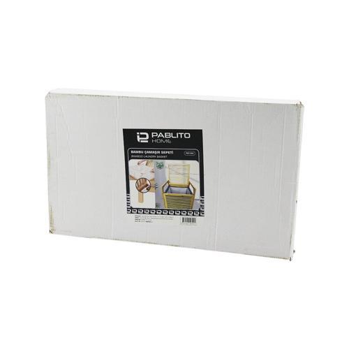 AHŞAP BAMBU KİRLİ ÇAMAŞIR SEPETİ - KUMAŞ ÇANTALI SEPET=40X35X44CM  KOL=16CM+44=Y=60CM (4401)