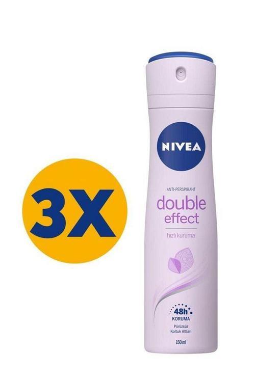 Kadın Sprey Deodorant Double Effect 150 ml x 3 Adet