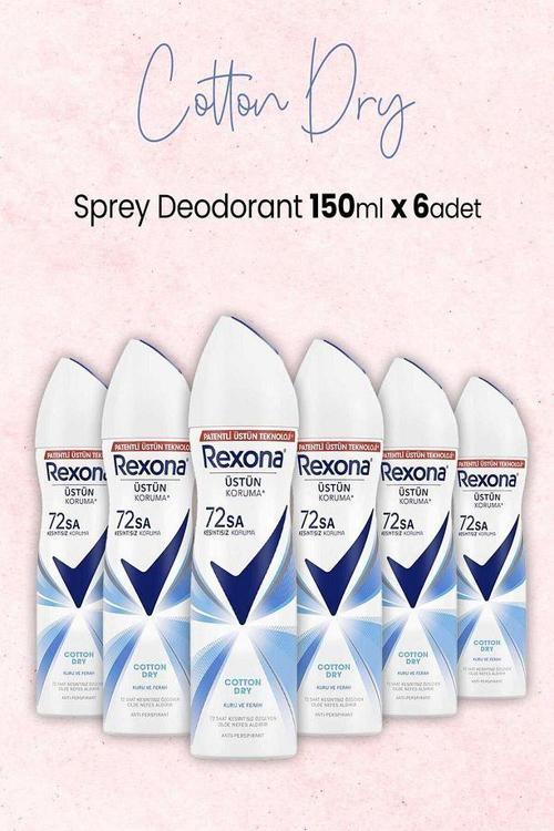 Cotton Dry Kadın Sprey Deodorant 150 ml x 6 Adet