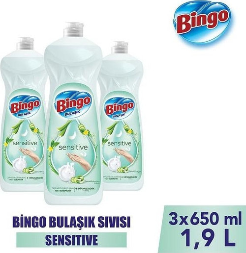 Elde Bulaşık Deterjanı Sensitive 650 ml x 3 Adet