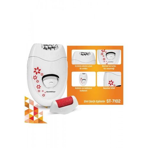 St-7102 Şarjlı 2 In 1 Epilatör Ve Topuk Törpüsü Seti
