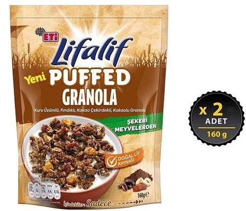 Lifalif Puffed Granola Kakao 160 gr x 2 Adet