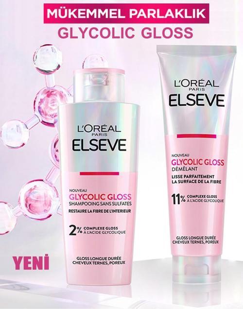 Loreal Paris Elseve Glycolic Gloss Mükemmel Parlaklık Saç Bakım Seti