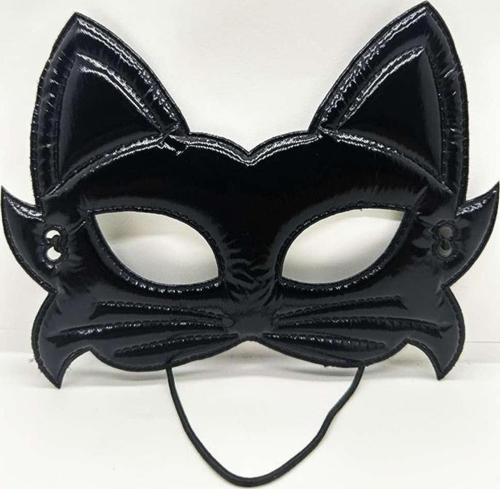 Büro Ev Ofis Gösteri Kedi Kostüm Maskesi için 19x15CM Siyah Kumaş İmal Eva Maske