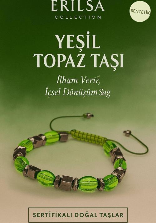 Sertifikalı Sentetik Yeşil Topaz Taşı Bileklik - İlham Veren İçsel Dönüşüm Takısı