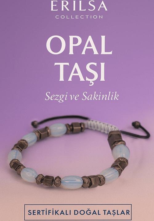 Sertifikalı Doğal Opal Taşı Bileklik - Sezgi Gücü ve İçsel Sakinlik Veren Şık Takı