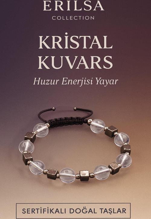 Sertifikalı Kristal Kuvars Taşı Bileklik – Huzur Enerjisi Yayan Doğal Taş
