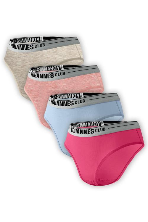 , Kız Çocuk, Pamuklu Slip Külot, 4'lü Paket,