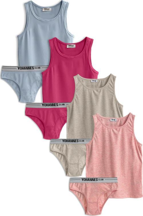 , Kız Çocuk, Pamuklu Slip&Atlet, Alt-Üst,  4 Çift Takım,