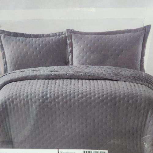 WASHED ÇİFT KİŞİLİK YATAK ÖRTÜSÜ PATİ ANTRASİT