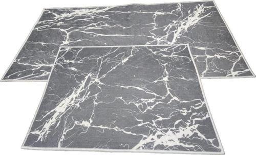 2Lİ BANYO SETİ BASKILI MERMER GRİ