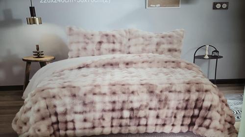 BUBBLE SOFT TAVŞAN TÜYÜ ÇİFT KİŞİLİK YATAK ÖRTÜSÜ KAHVE