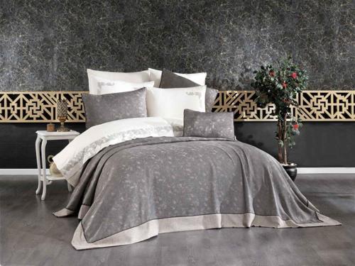 VNL BUTİK YATAK ÖRTÜSÜ ÇİFT KİŞİLİK DENİZ GRİ
