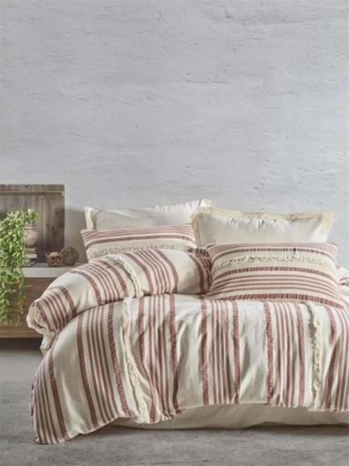 NATUREL NEVRESİM TAKIMI ÇİFT KİŞİLİK NİDUS KİREMİT