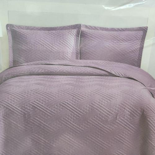 WASHED ÇİFT KİŞİLİK YATAK ÖRTÜSÜ MOZAİK KÜL MORU